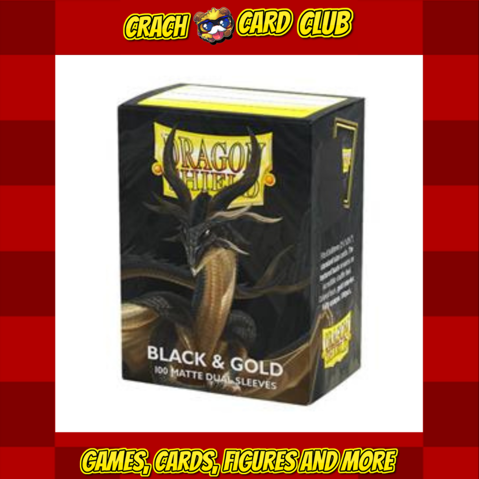 Dragon Shield Dragon Shield Sleeves - Standard size - Matte Dual - Black & Gold (100 Sleeves)