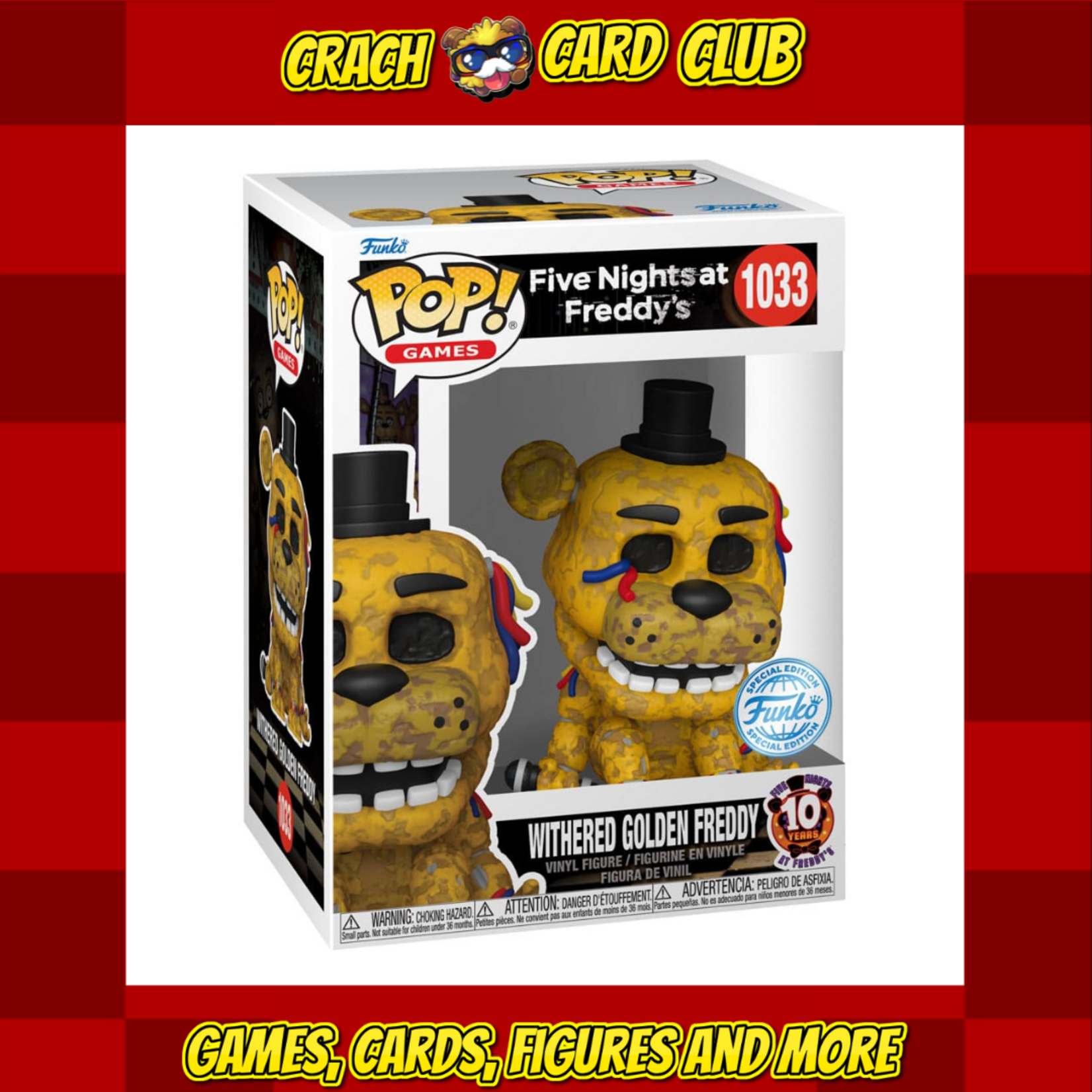 fivenightsatfreddy Five Nights at Freddy's POP! Figure Withered Golden Freddy 9 cm