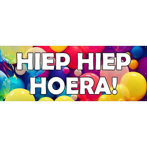 Hiep Hiep Hoera met ballonnen