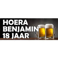 Hoera - Naam - .. Jaar met bierpullen