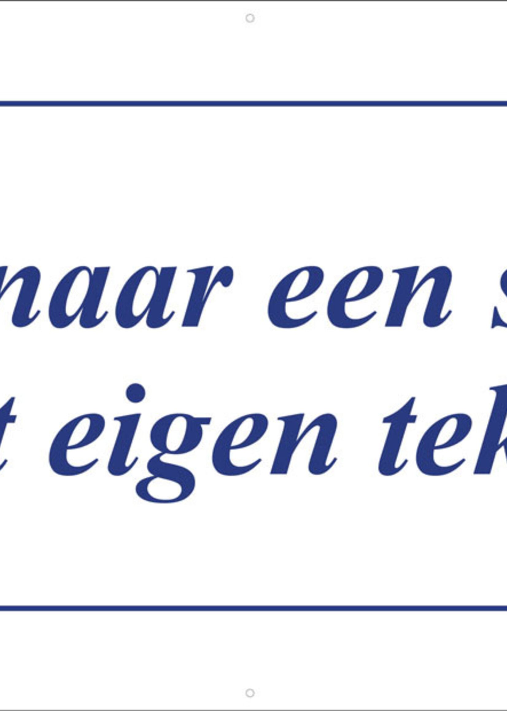 Spandoek met eigen tekst in Delfts Blauw thema