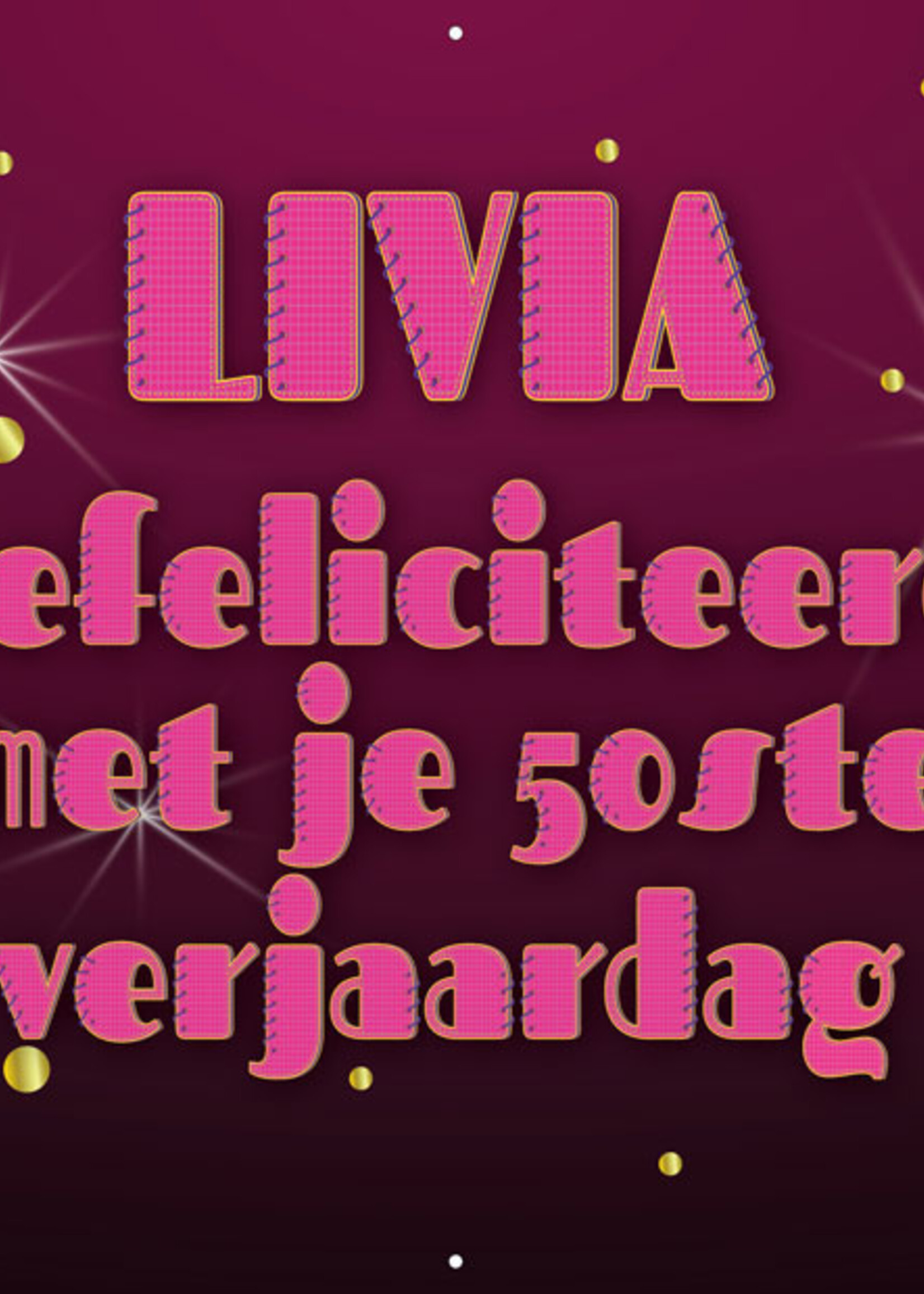 Spandoek met 2 foto's, naam en leeftijd - Champagne