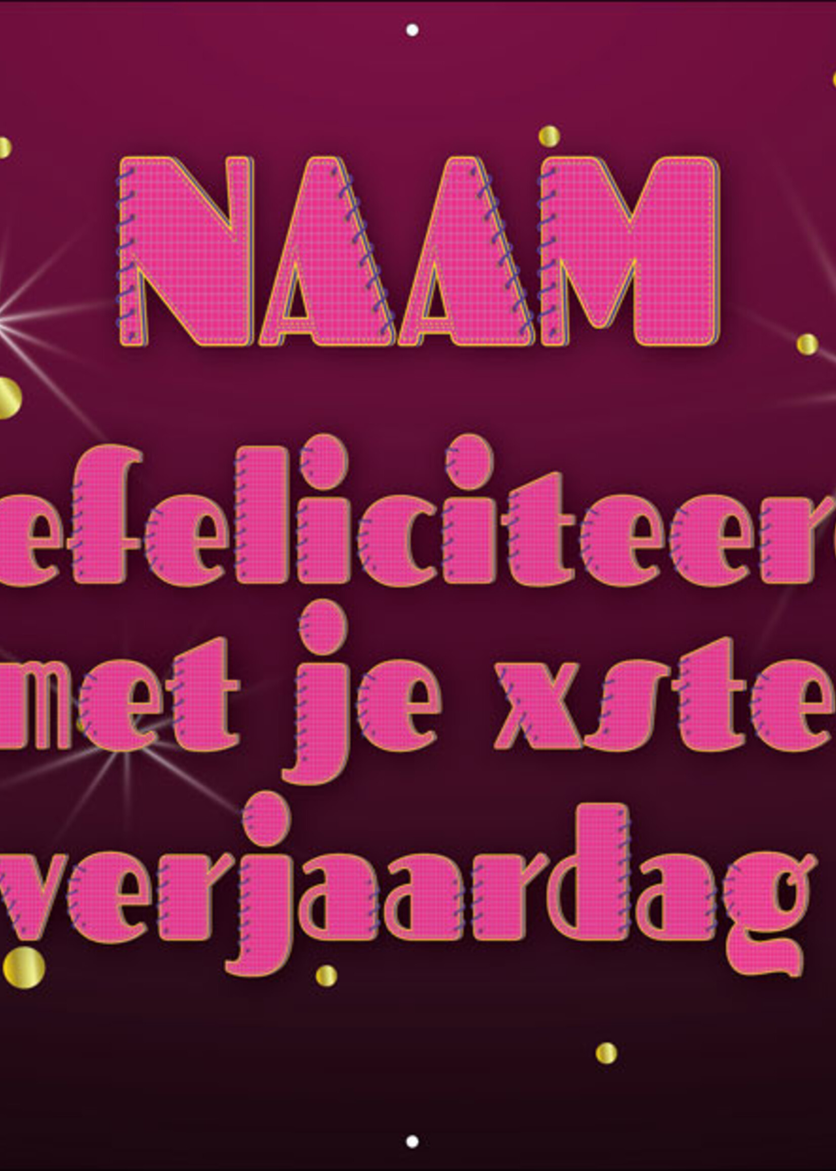 Spandoek met 2 foto's, naam en leeftijd - Champagne