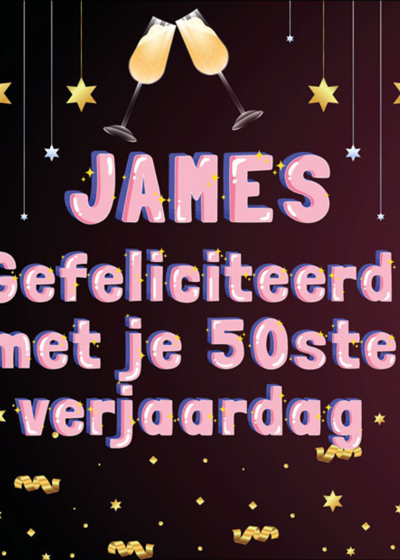 Spandoek met 2 foto's, naam en leeftijd  - Feesttoeters en Sterren