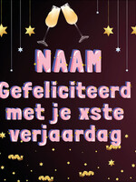 Spandoek met 2 foto's, naam en leeftijd  - Feesttoeters en Sterren