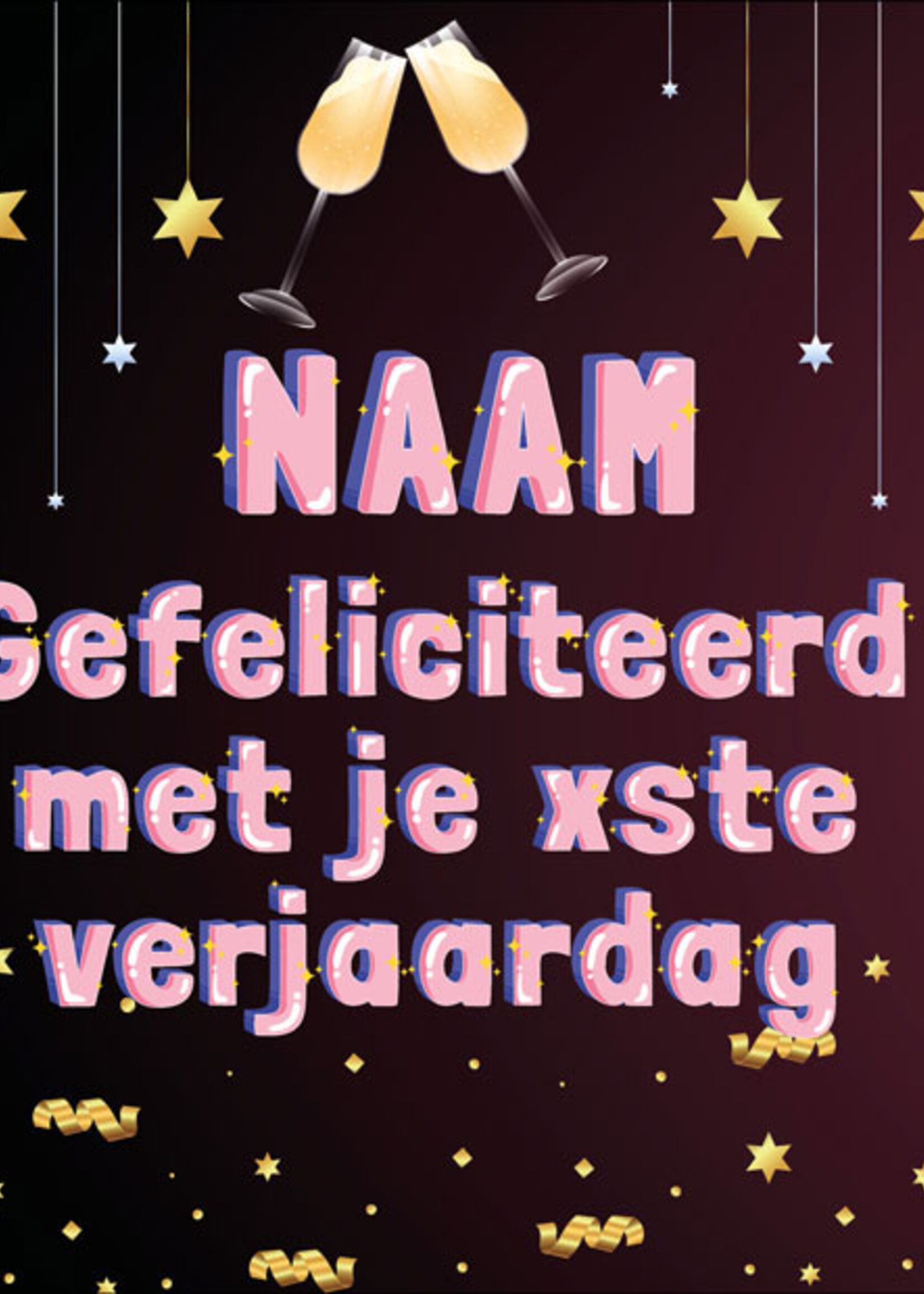 Spandoek met 2 foto's, naam en leeftijd  - Feesttoeters en Sterren