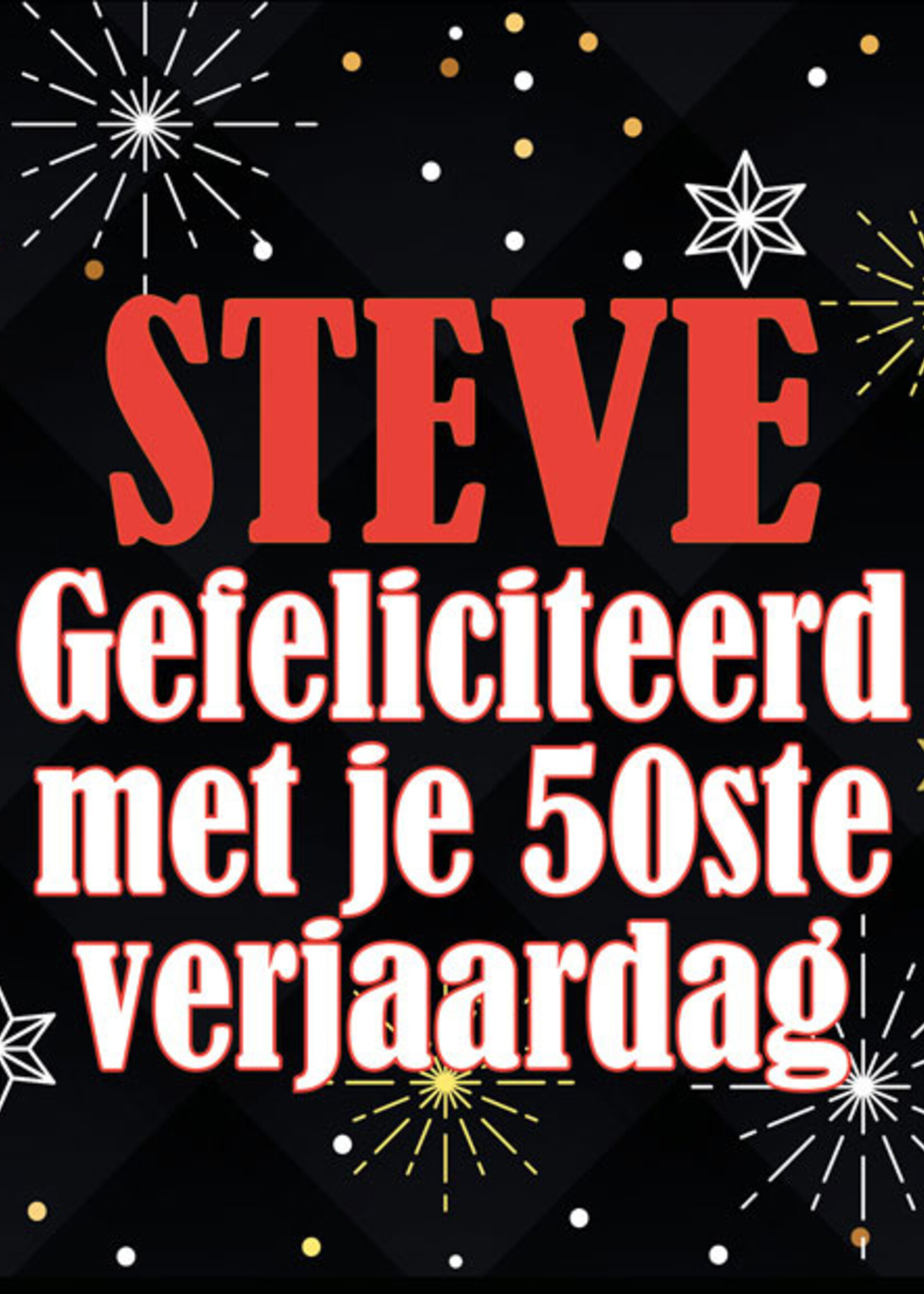 Spandoek met 2 foto's, naam en leeftijd  - Slingers en Sterren