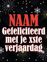 Spandoek met 2 foto's, naam en leeftijd  - Slingers en Sterren