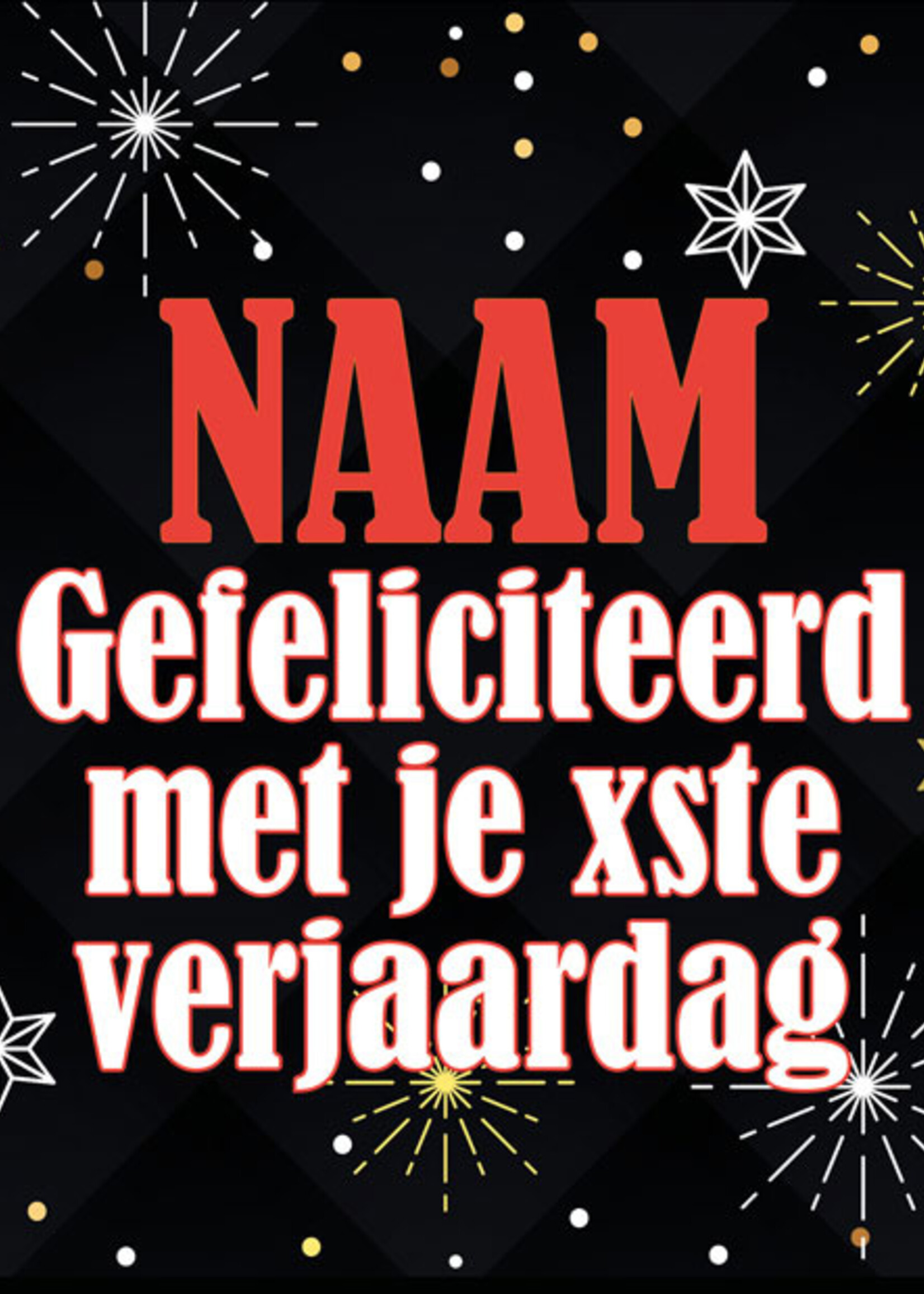 Spandoek met 2 foto's, naam en leeftijd  - Slingers en Sterren