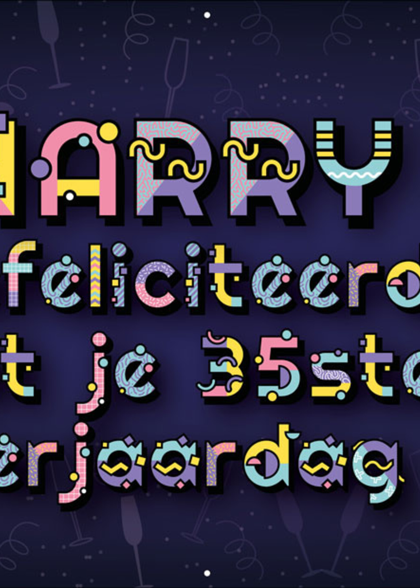 Spandoek met 2 foto's, naam en leeftijd - Proostende glazen