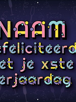 Spandoek met 2 foto's, naam en leeftijd - Proostende glazen