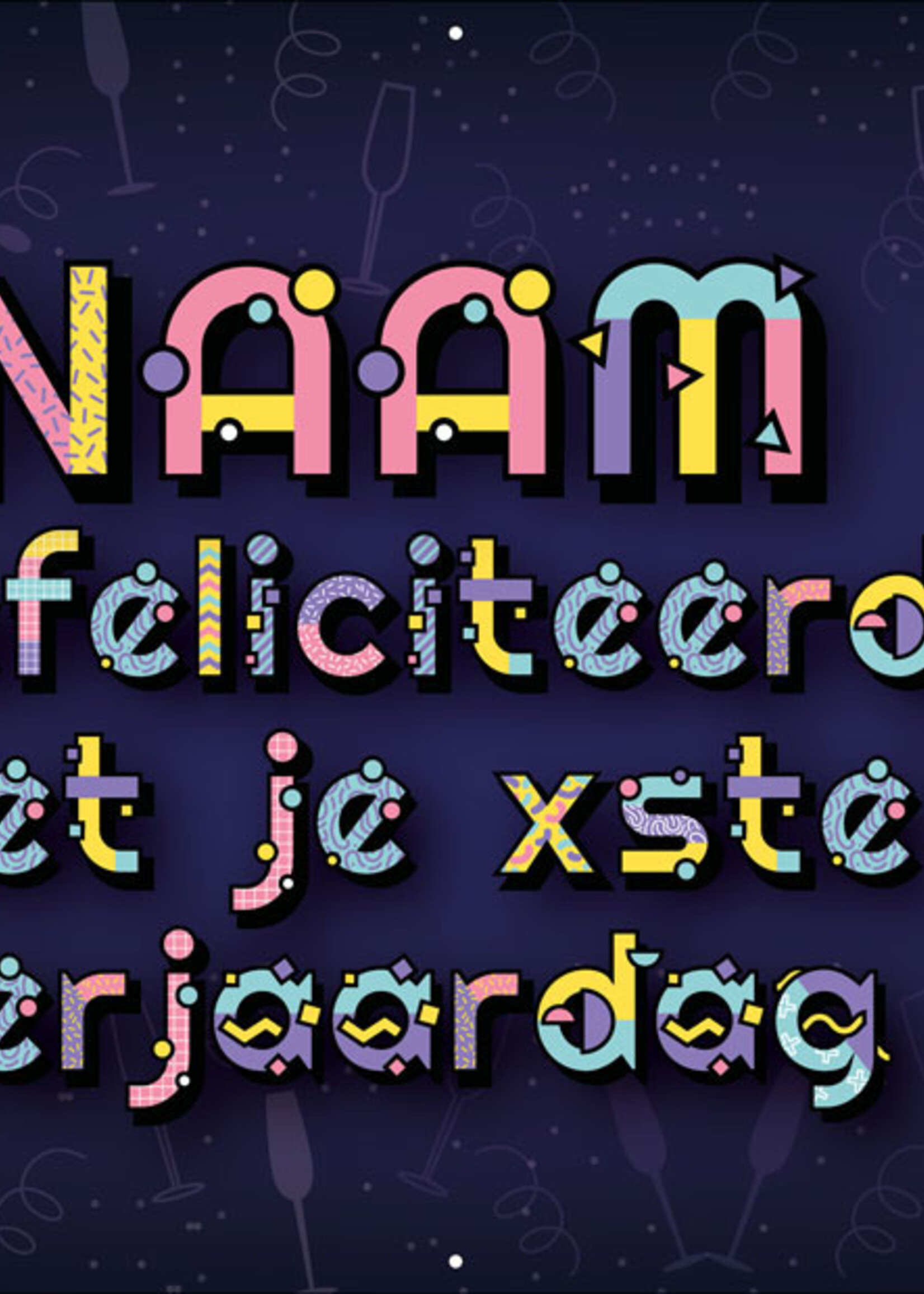 Spandoek met 2 foto's, naam en leeftijd - Proostende glazen