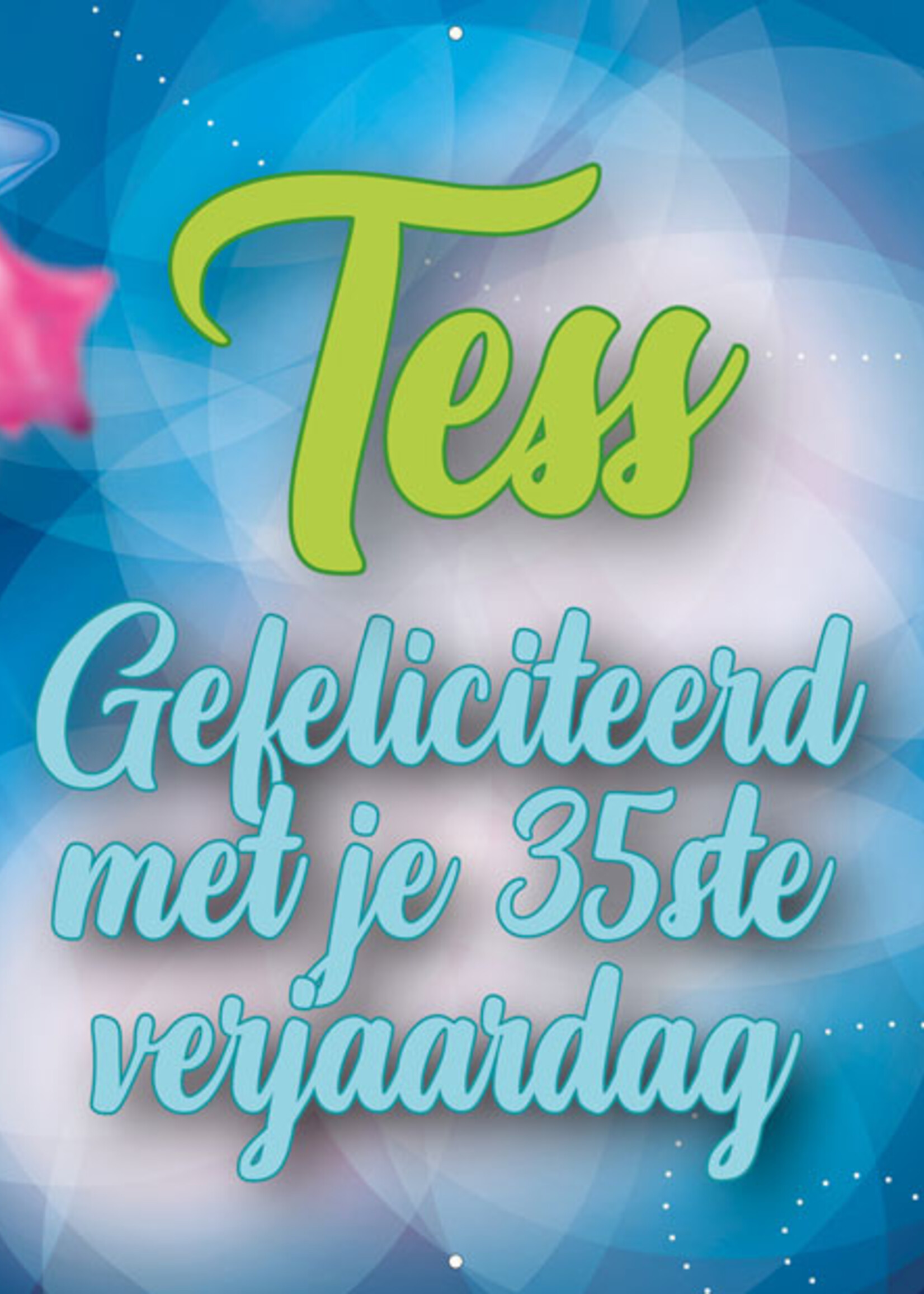 Spandoek met 2 foto's, naam en leeftijd  - Fleurige ballonnen