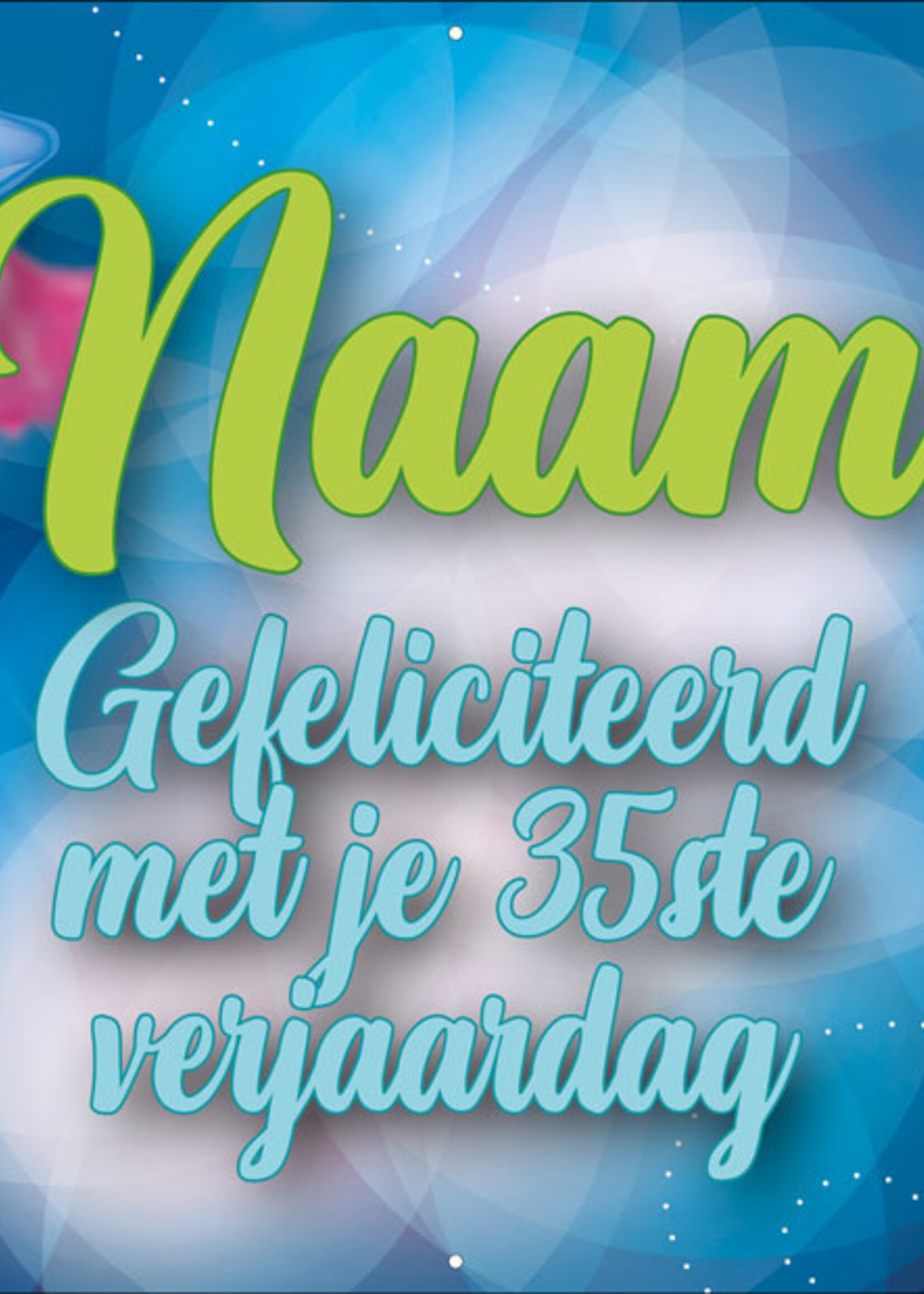 Spandoek met 2 foto's, naam en leeftijd  - Fleurige ballonnen