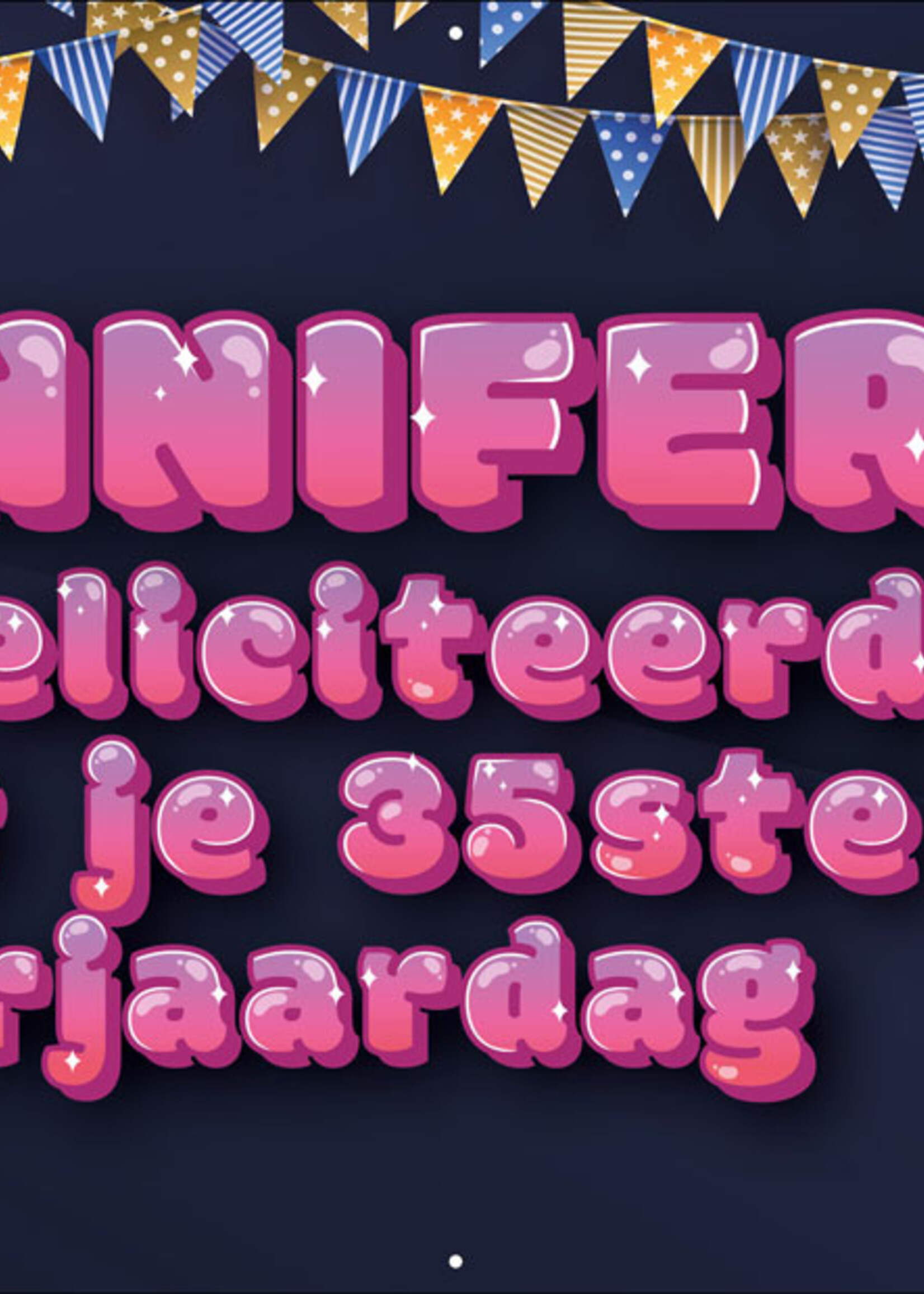 Spandoek met 2 foto's, naam en leeftijd  - Donkerblauw en gouden versiering