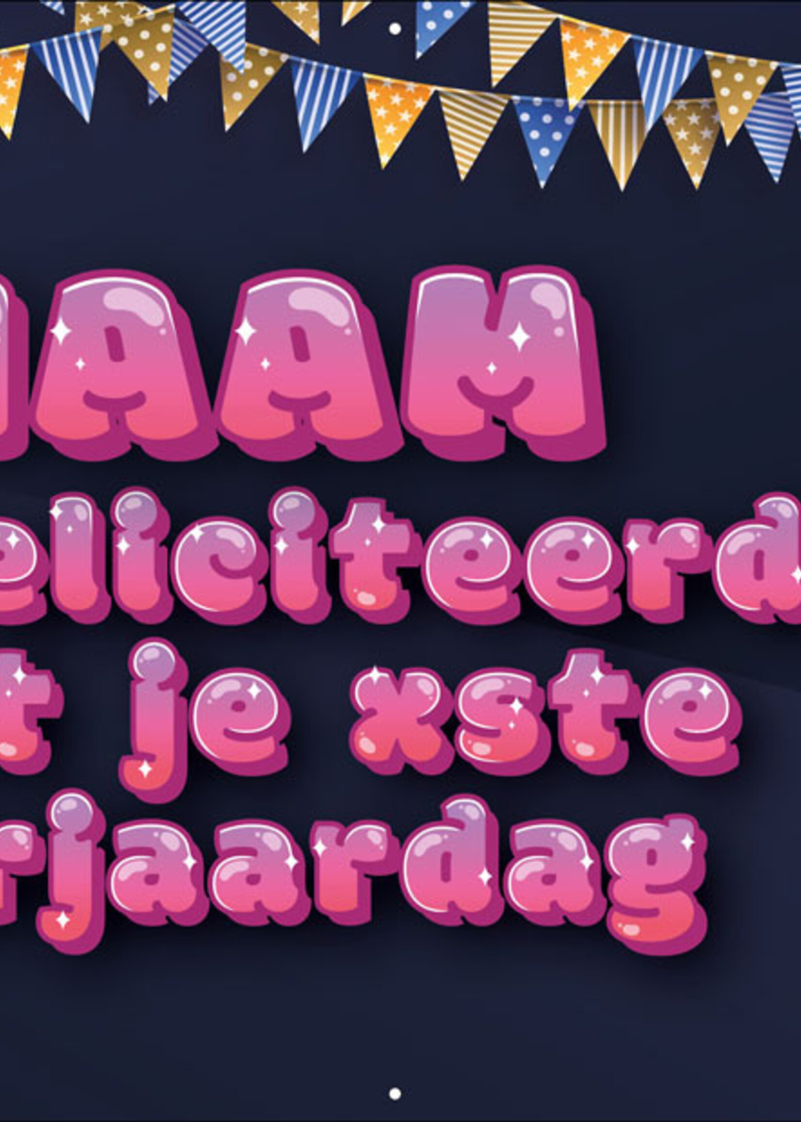 Spandoek met 2 foto's, naam en leeftijd  - Donkerblauw en gouden versiering