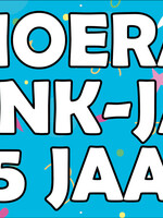 Confetti blauw - Hoera - Naam - .. Jaar