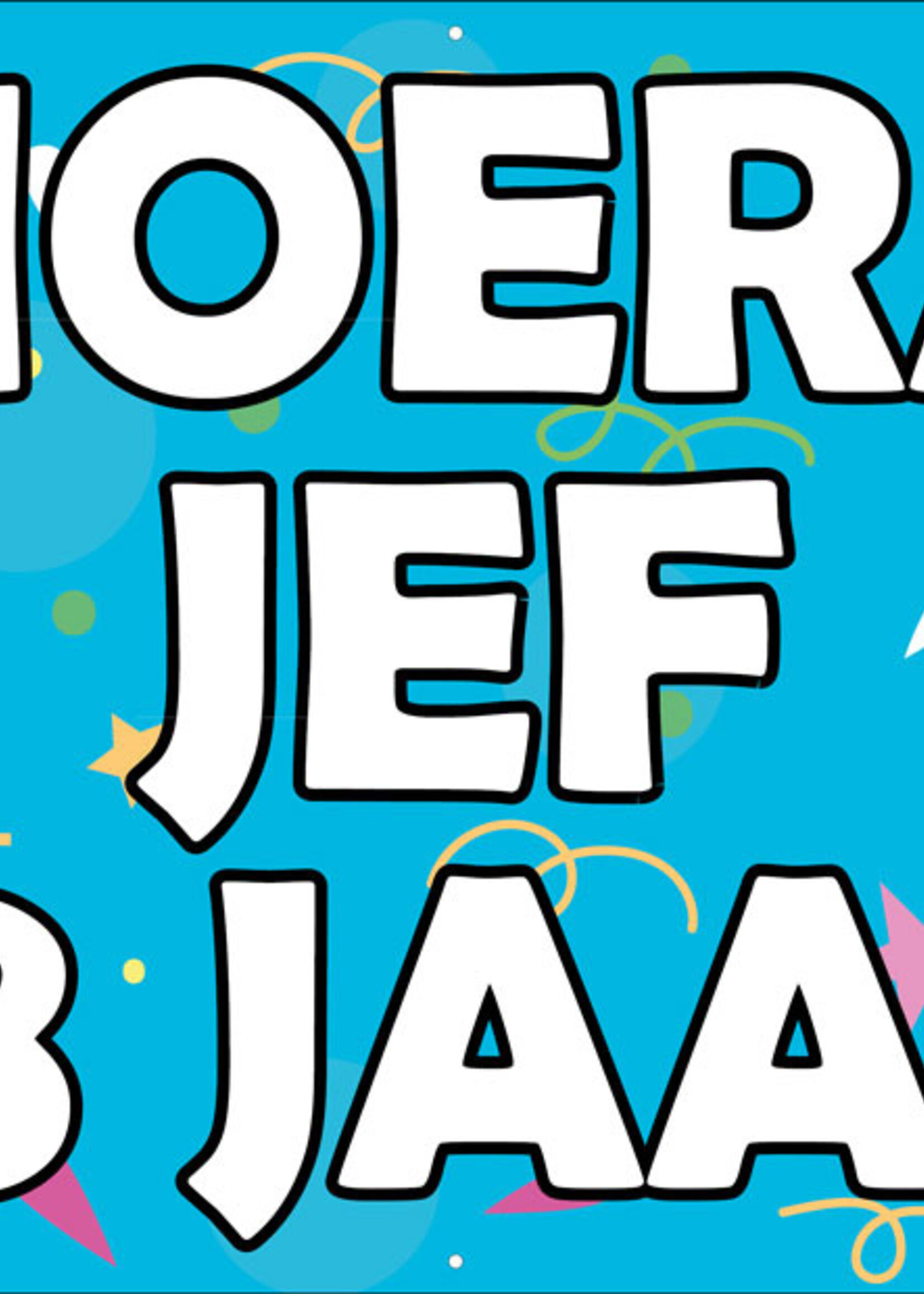 Confetti blauw - Hoera - Naam - .. Jaar