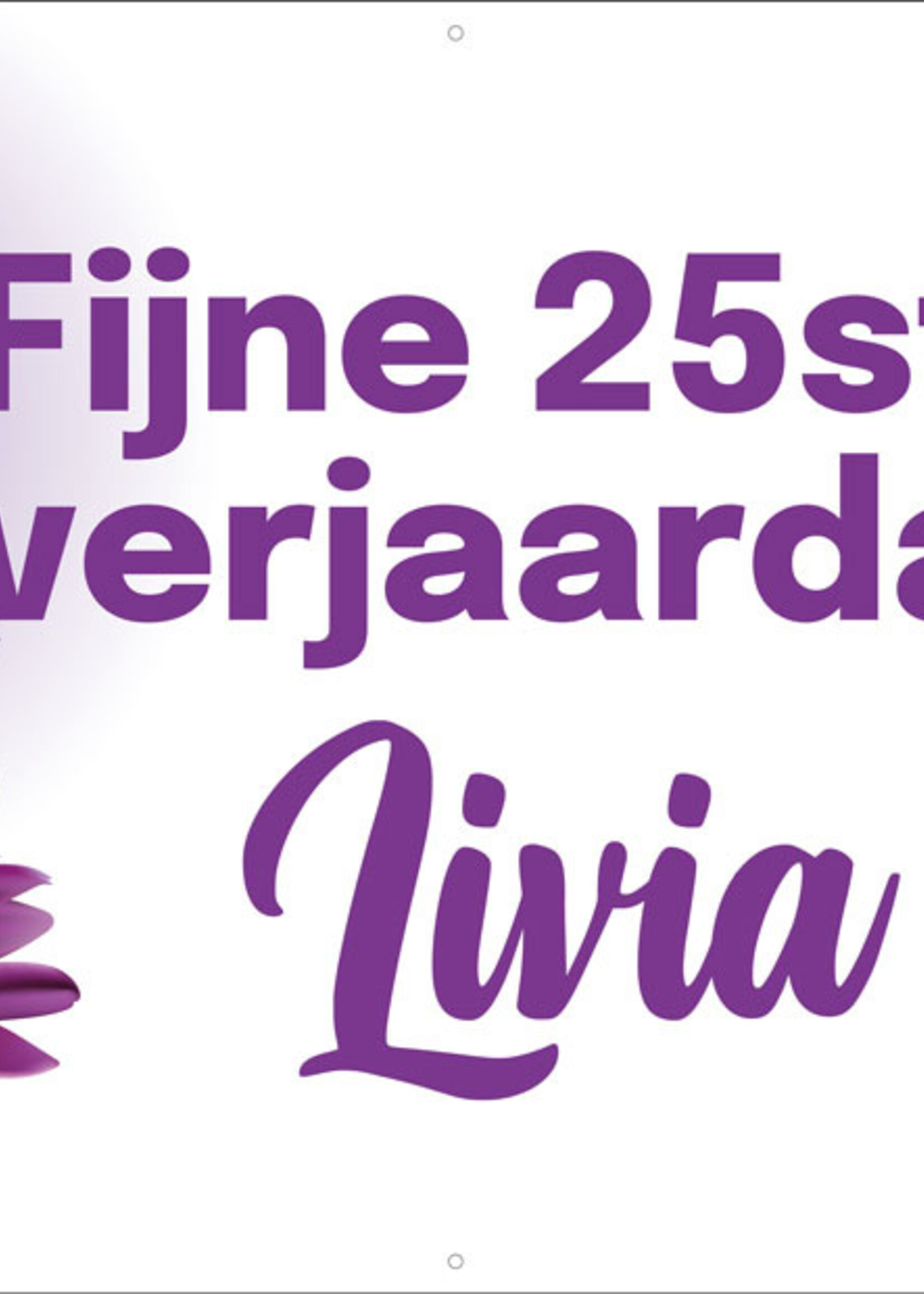 Fijne ..ste verjaardag - Naam en 1 Foto - Paarse Bloemen