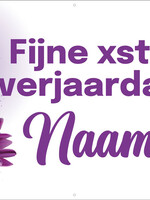 Fijne ..ste verjaardag - Naam en 1 Foto - Paarse Bloemen