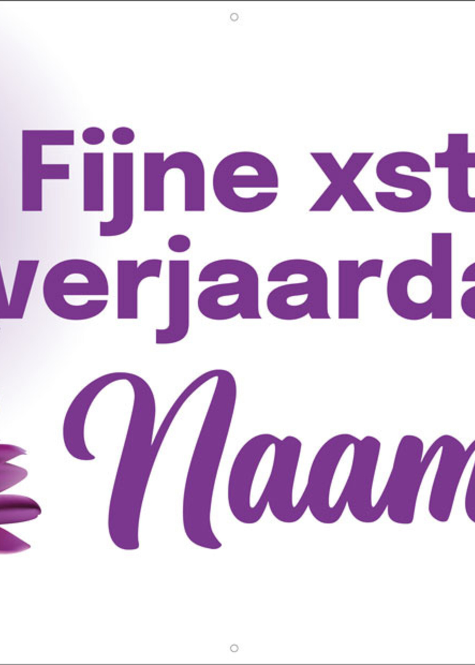 Fijne ..ste verjaardag - Naam en 1 Foto - Paarse Bloemen