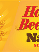 Happy Beerday - Naam - Geboortejaar  - 2 bierpullen links