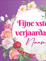 Fijne ..ste verjaardag - Naam en 1 Foto - Bloemenkrans