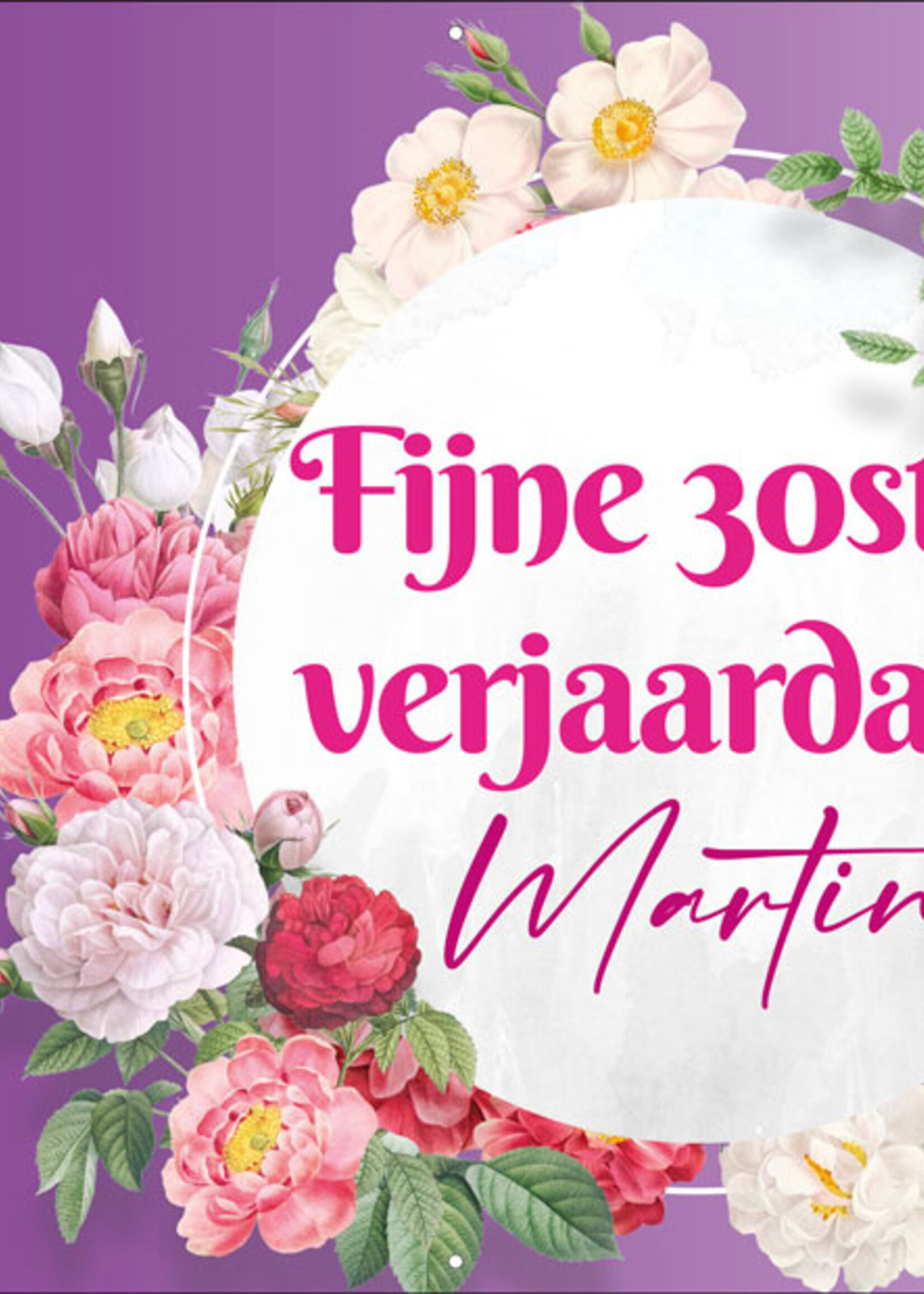 Fijne ..ste verjaardag - Naam en 1 Foto - Bloemenkrans