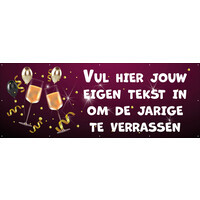 Spandoek met eigen tekst (60 tekens) - Champagne glazen