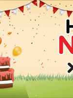 Olifantje met taart - Kinderen - Hoera - Naam - .. Jaar