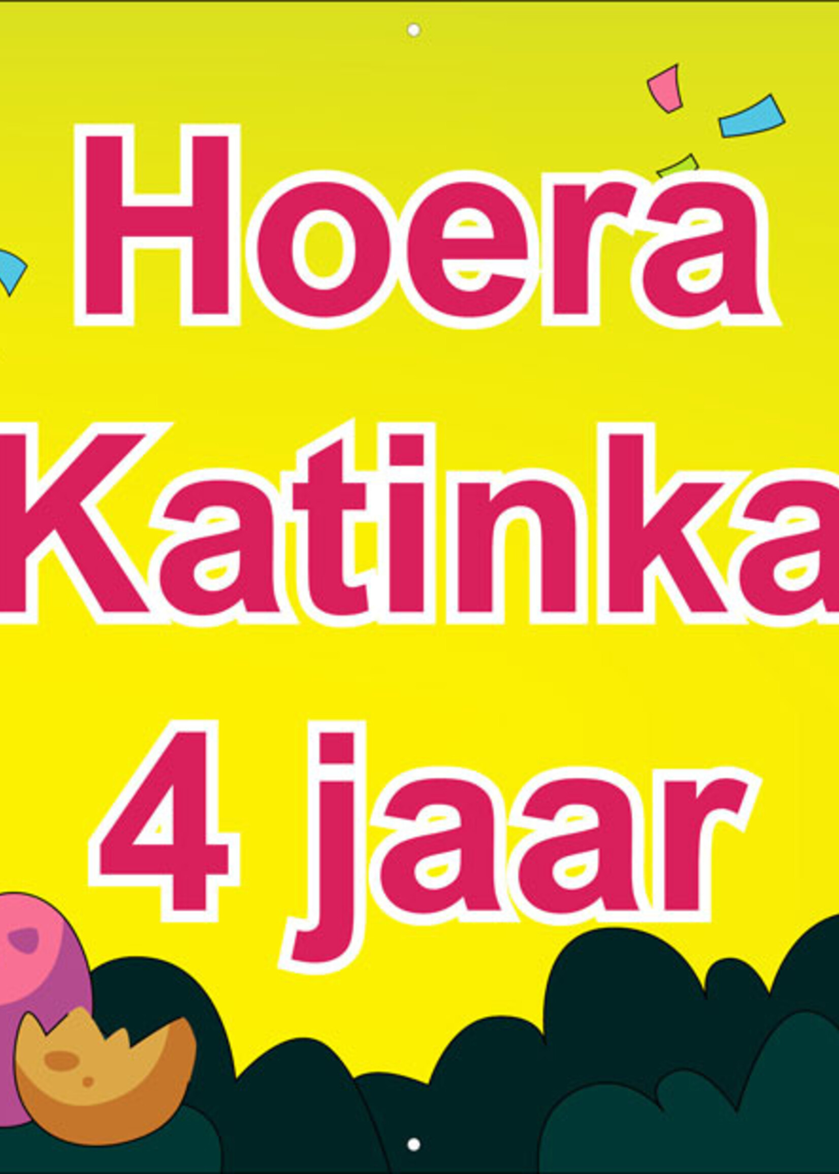 Dino okergeel - Kinderen - Hoera - Naam - .. Jaar