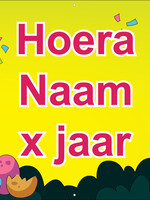 Dino okergeel - Kinderen - Hoera - Naam - .. Jaar