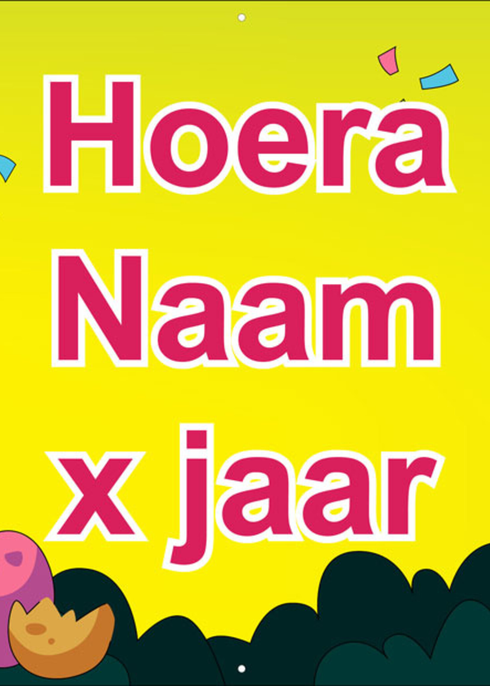 Dino okergeel - Kinderen - Hoera - Naam - .. Jaar