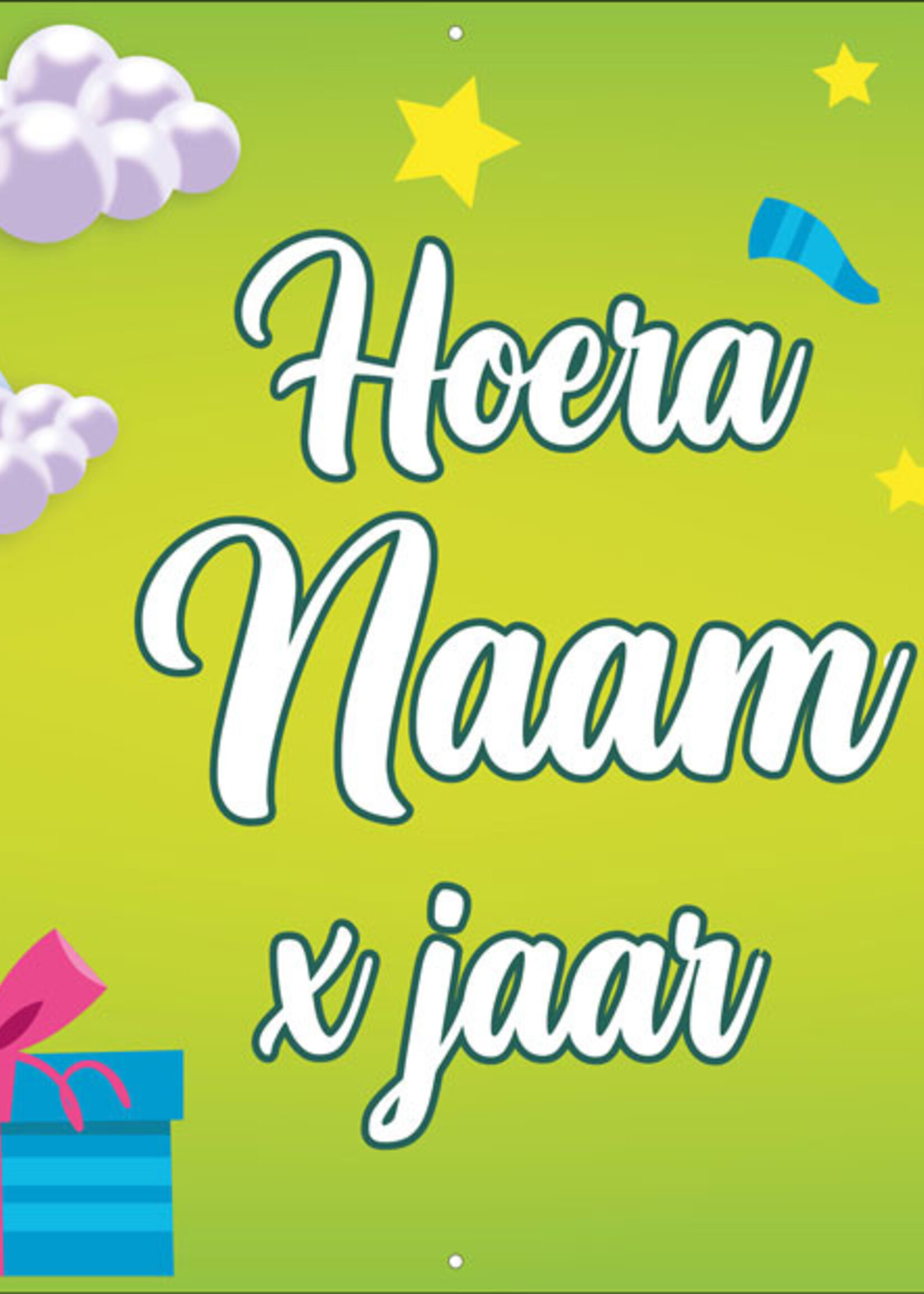 Regenboog en bloemetjes - Kinderen - Hoera - Naam - .. Jaar