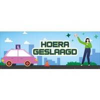 Hoera geslaagd - rijbewijs - meisje