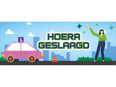 Hoera geslaagd - rijbewijs - meisje