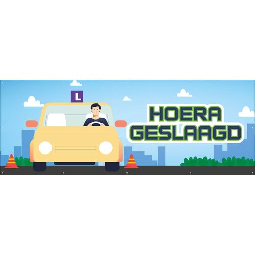 Hoera geslaagd - rijbewijs - jongen