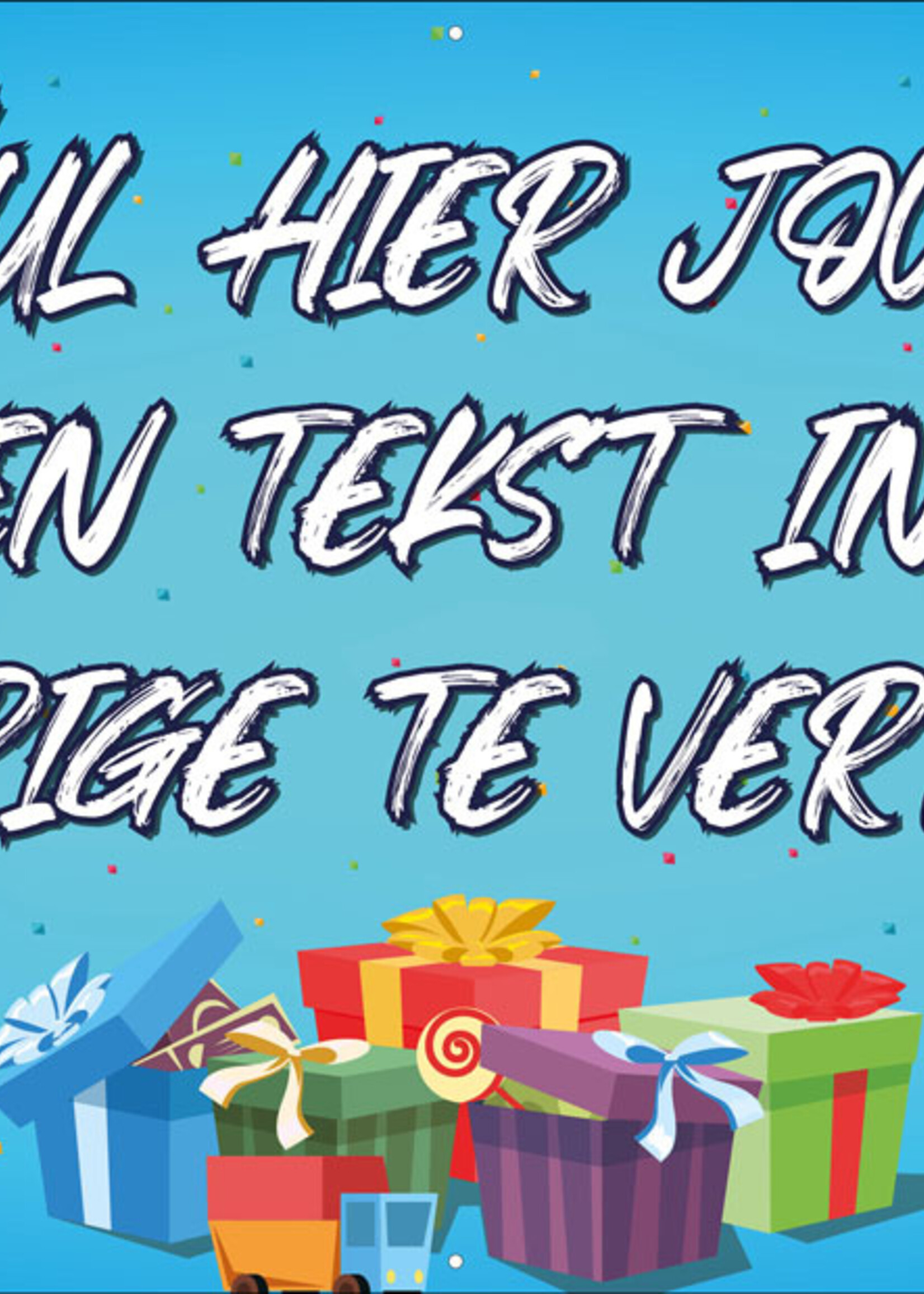 Spandoek met eigen tekst (60 tekens) - Cadeautjes Blauw
