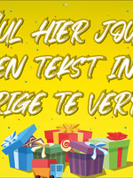 Spandoek met eigen tekst (60 tekens) - Cadeautjes Geel