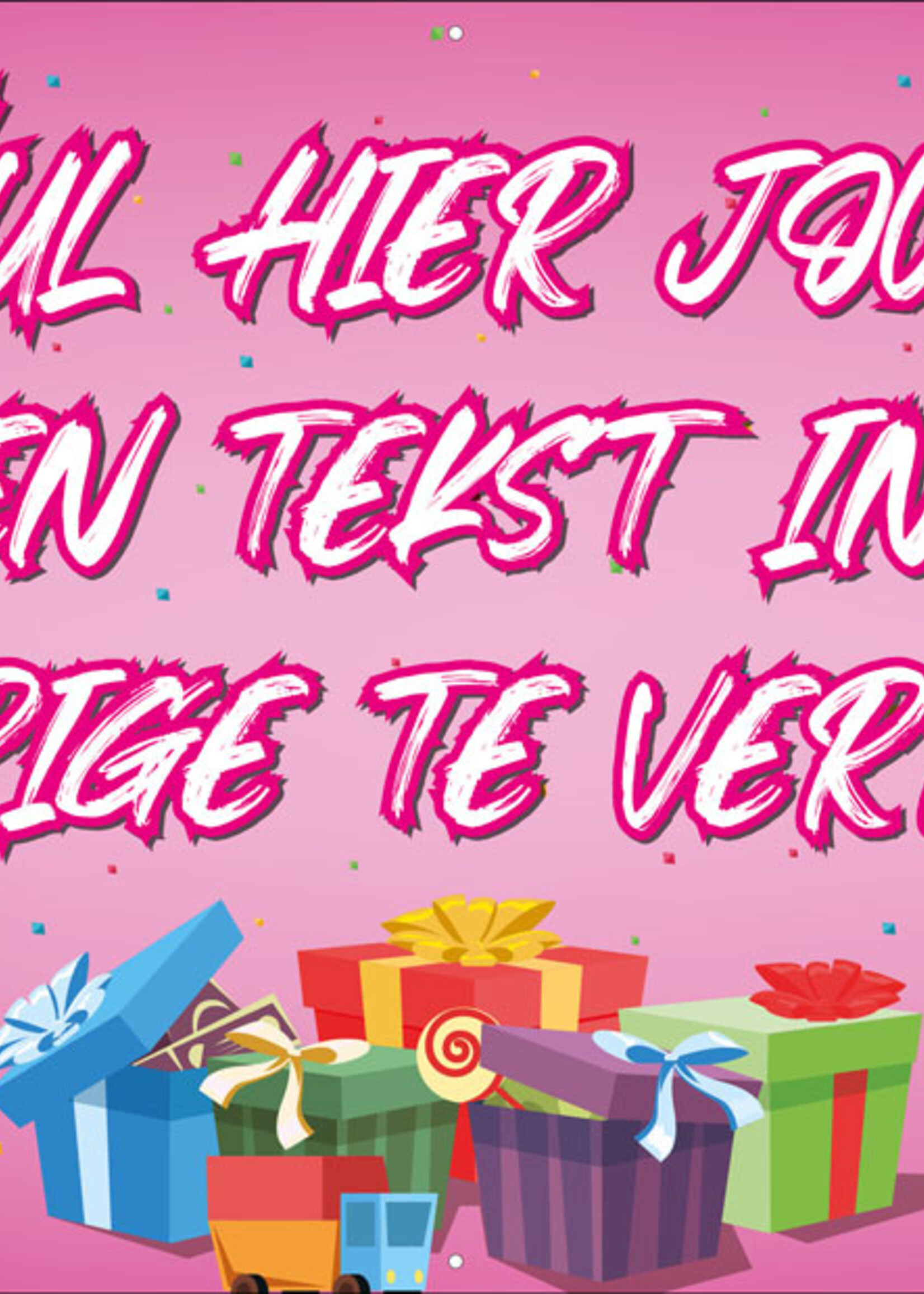 Spandoek met eigen tekst (60 tekens) - Cadeautjes Pink