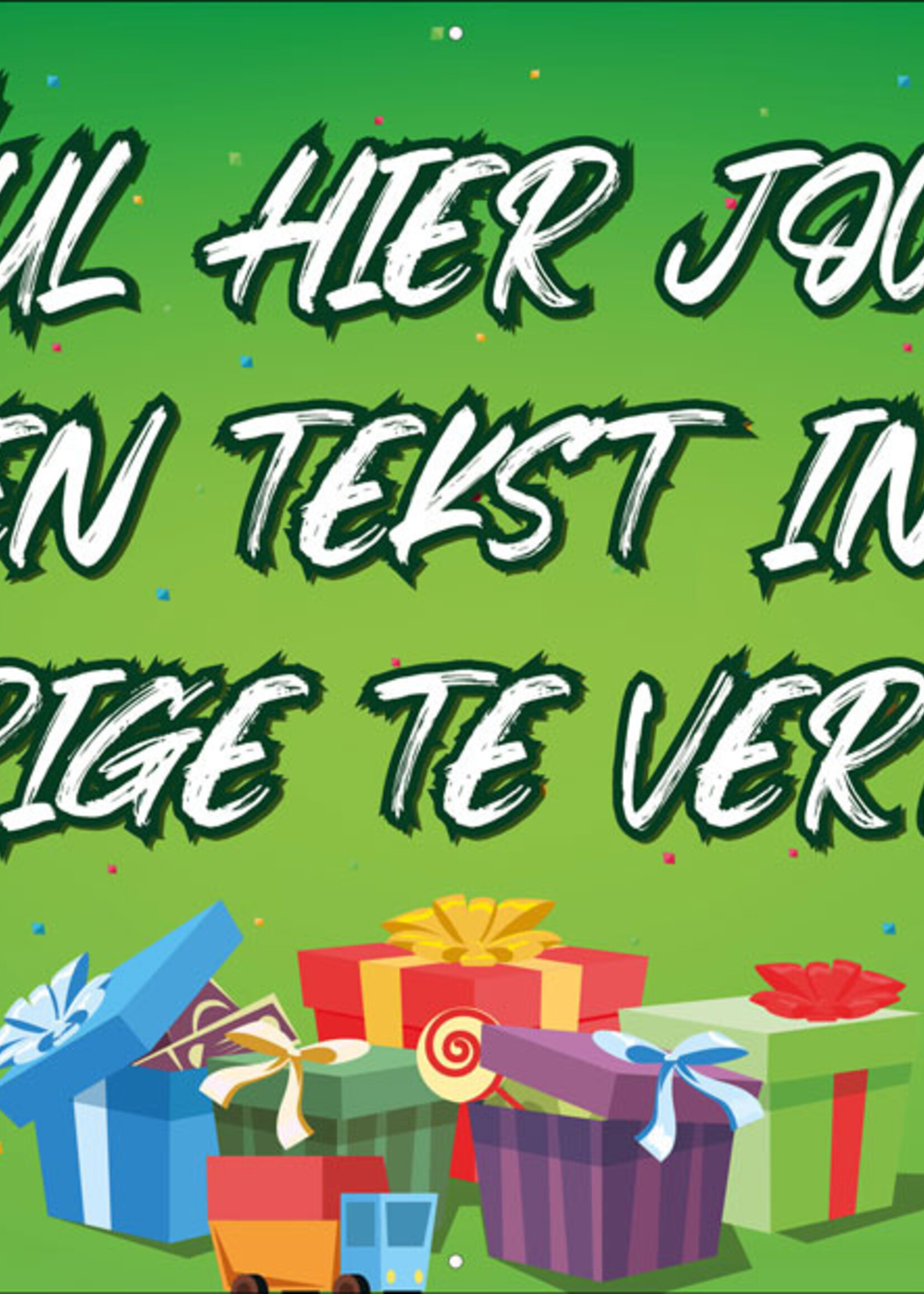 Spandoek met eigen tekst (60 tekens) - Cadeautjes Groen