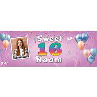 Sweet Sixteen  - Naam en 1 Foto - Ballonnen