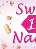 Sweet Sixteen  - Naam en 1 Foto - Roze - Sterren - Taart - Ballonnen