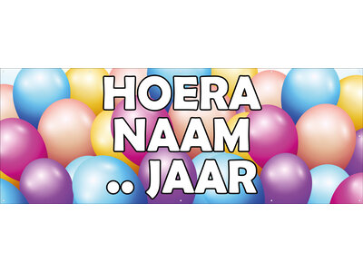 Hoera - Naam - .. Jaar met ballonnen