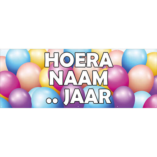 Hoera - Naam - .. Jaar met ballonnen