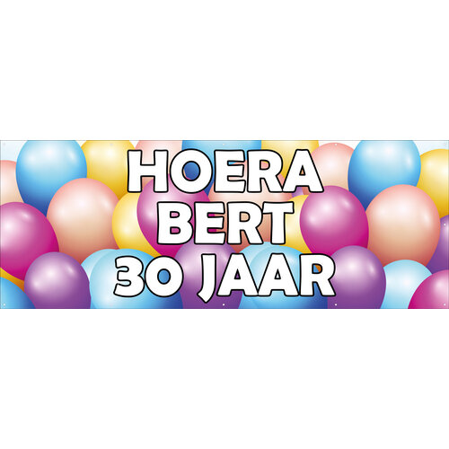 Hoera - Naam -  Jaar met ballonnen