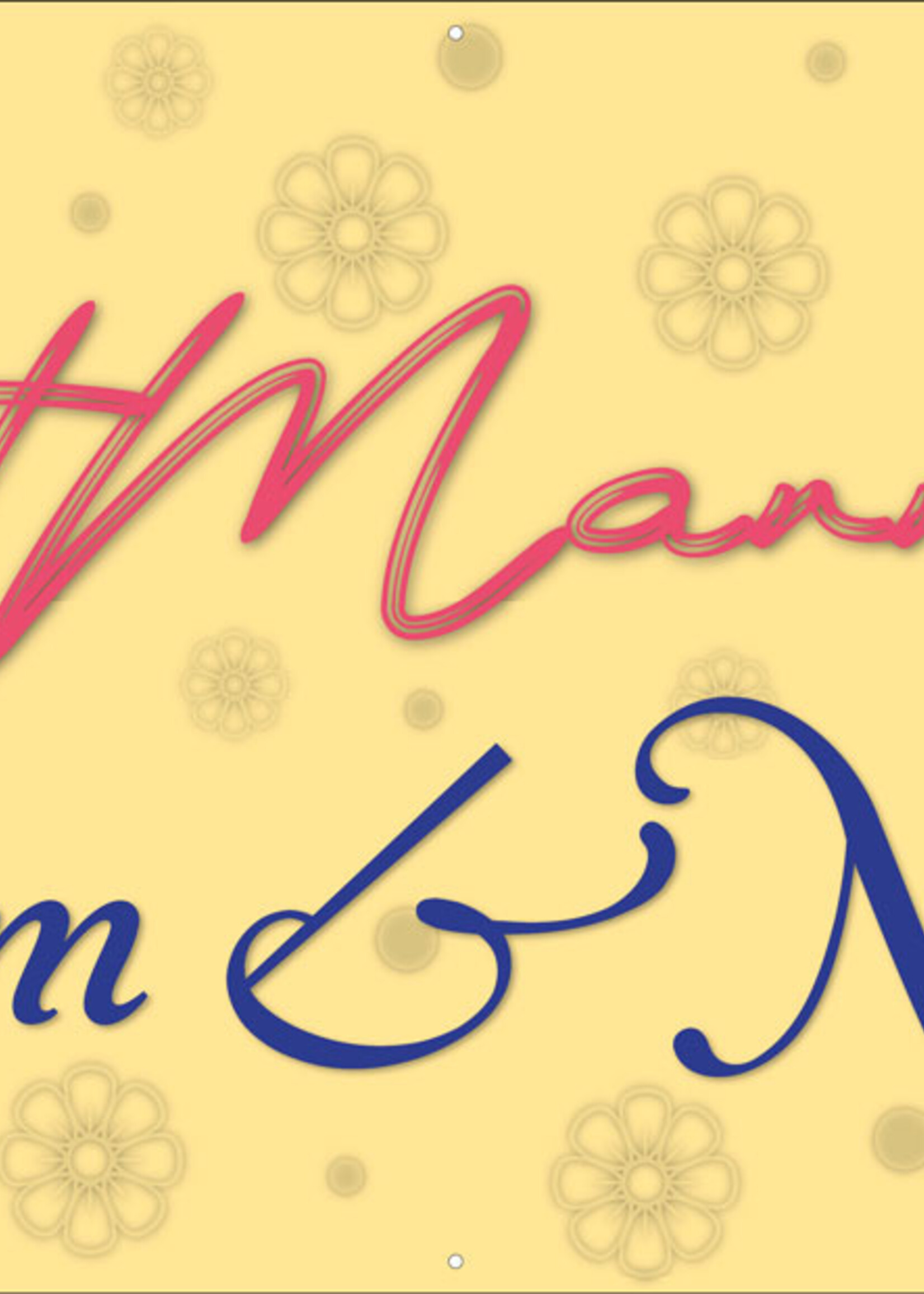 Just Married met namen bruidspaar - Rozen