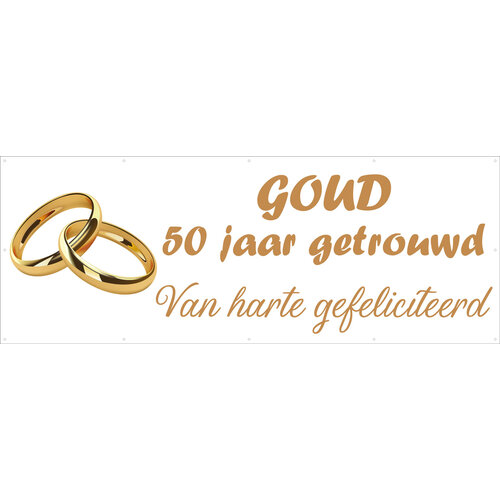 Goud - 50 jaar Getrouwd - Van Harte Gefeliciteerd