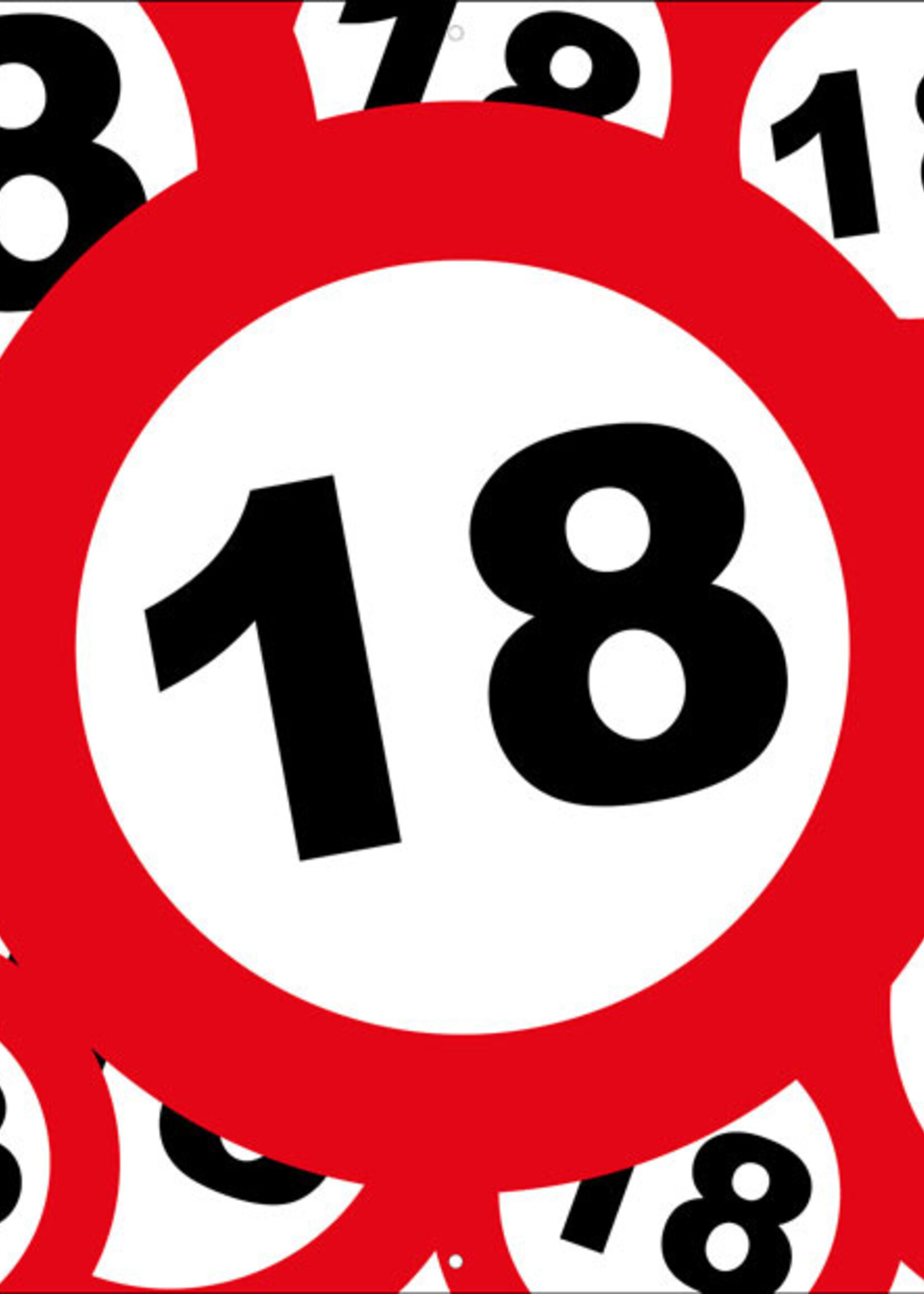 Verkeersborden met 18