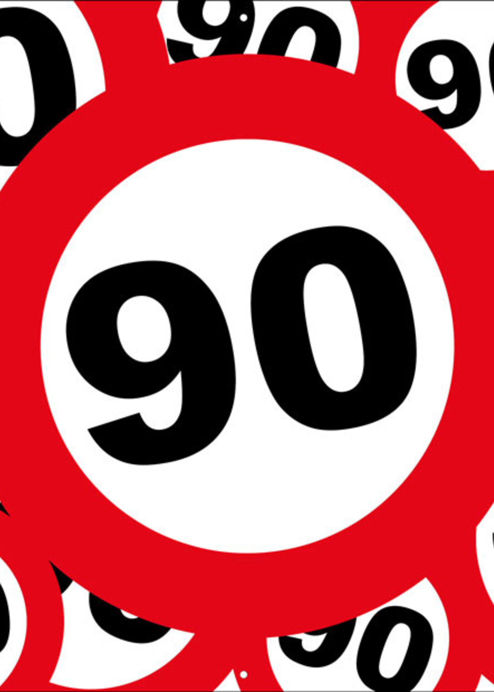 Verkeersborden met 90
